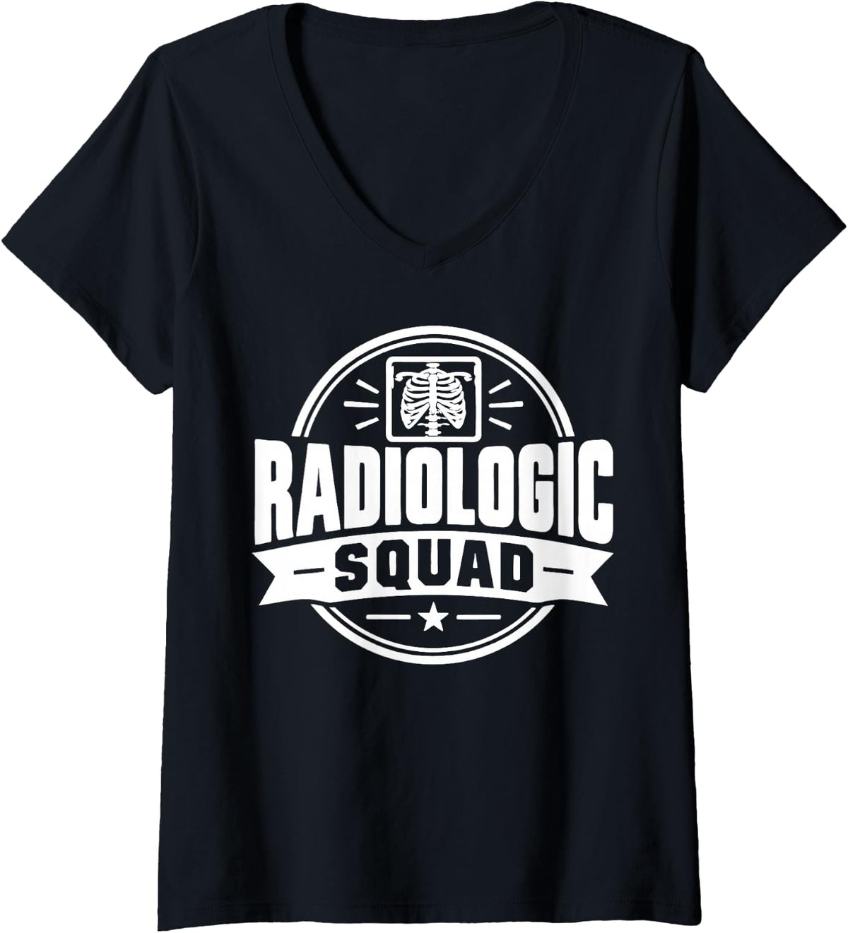 Women's X-Ray Tech Squad Radiology Team Rad Tech V-Neck T-Shirt - Black