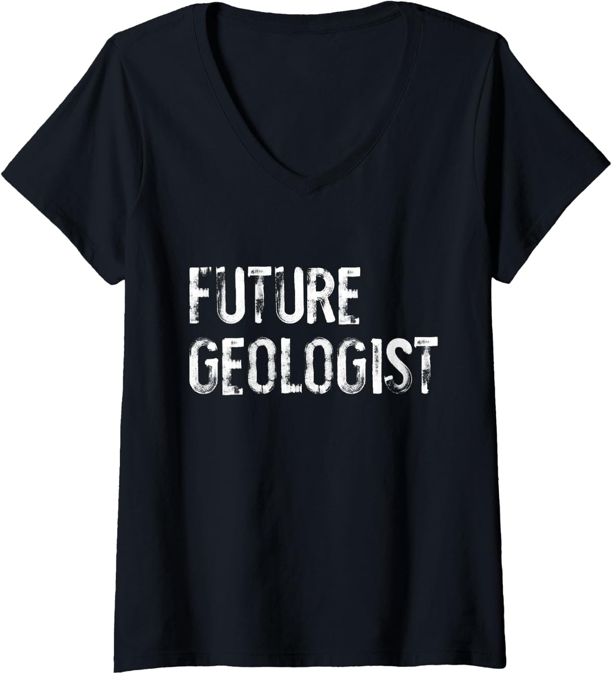 Women's Future Geologist Funny Geology Student V-Neck T-Shirt - Black