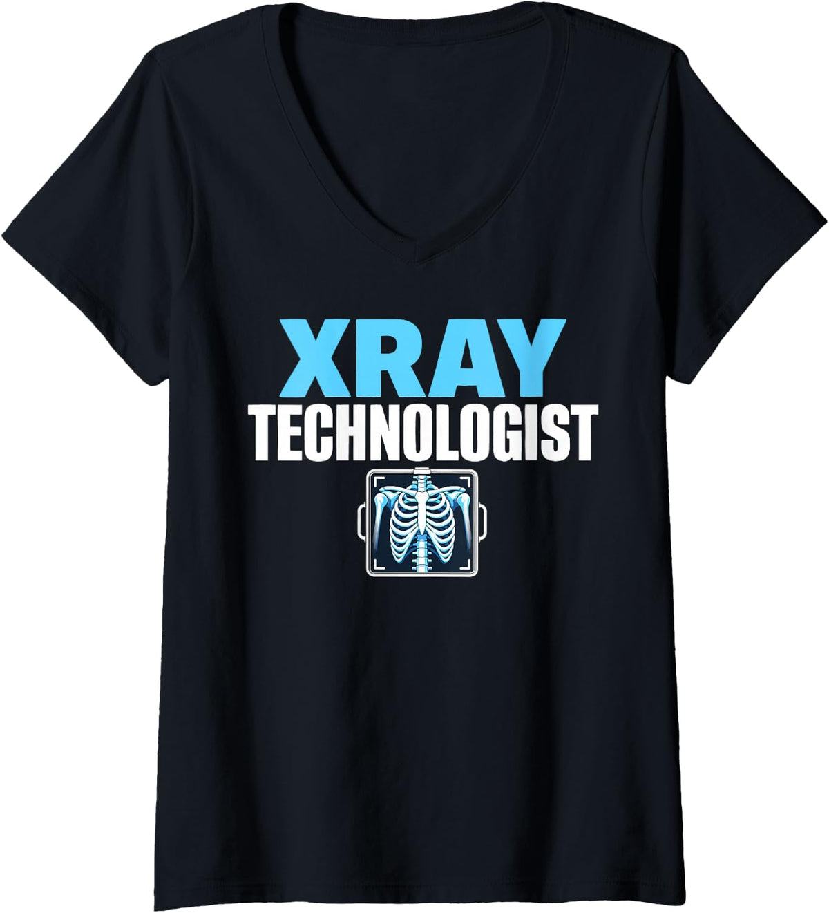Women's Radiology X-Ray Technologist V-Neck T-Shirt - Black