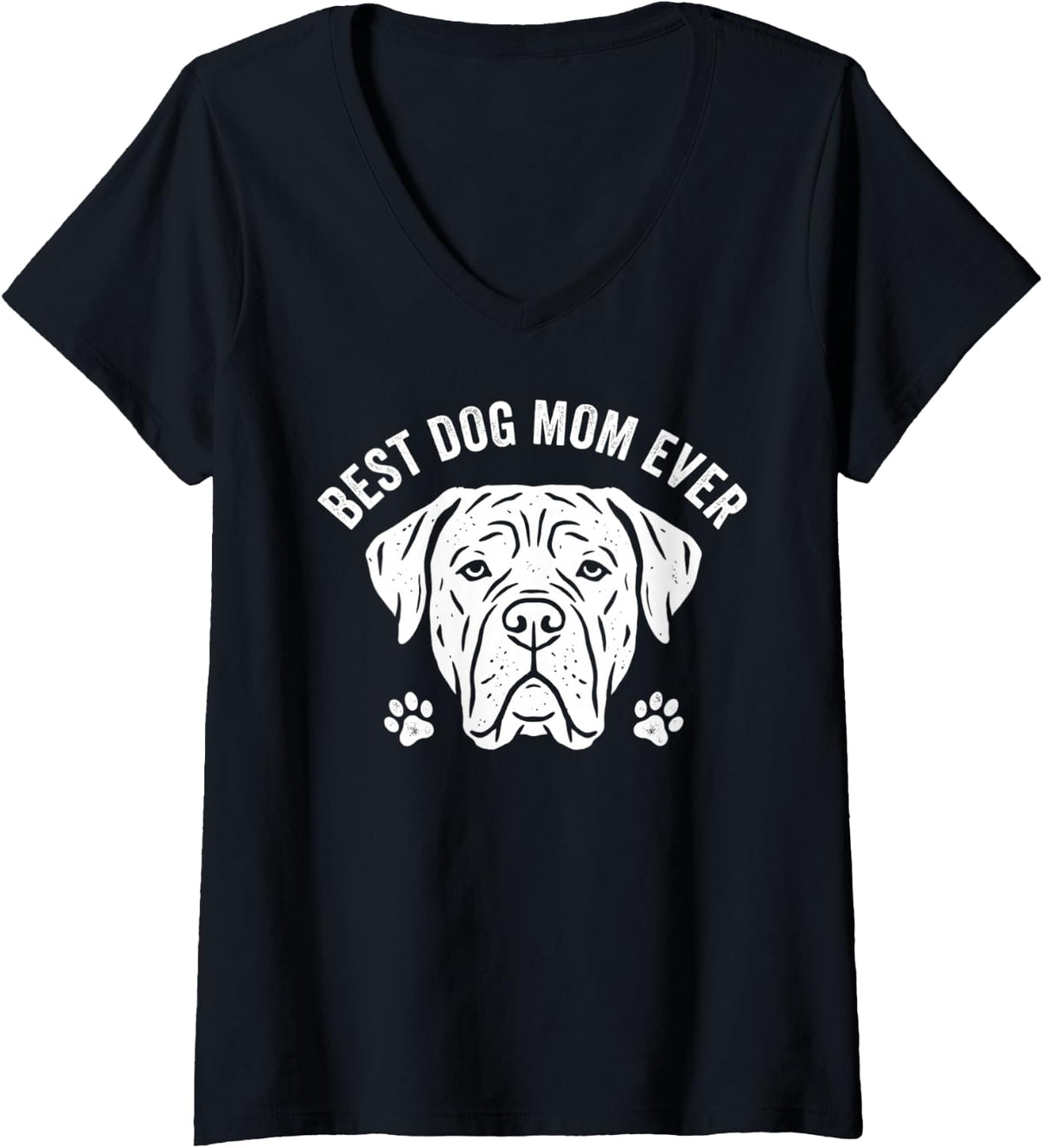 Women's Cane Corso MOM Proud Love Best Ever Owner Puppy Lover V-Neck T-Shirt - Black