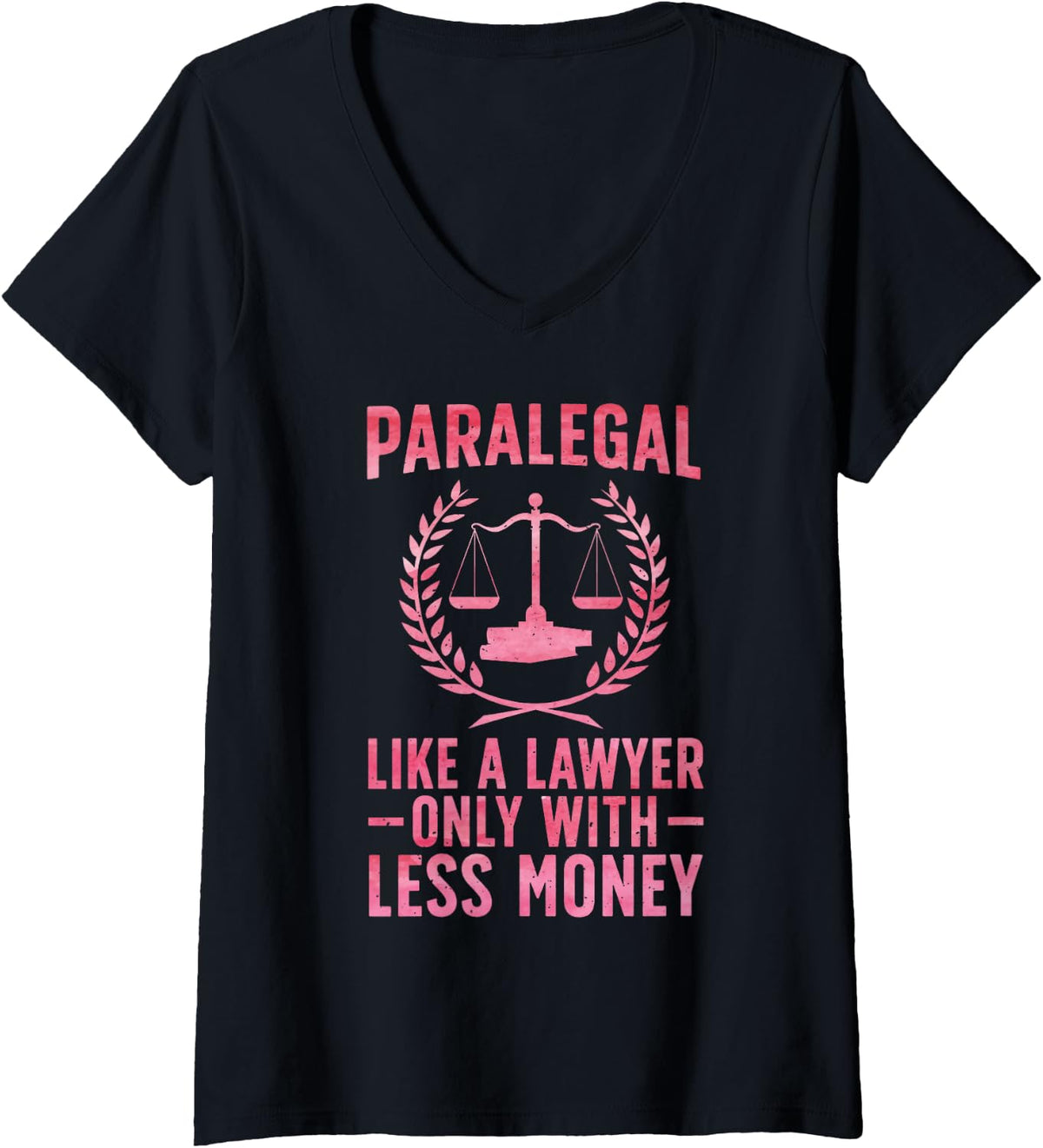 Women's Paralegal Art for Men Women Lawyer Legal Assistant Paralegal V-Neck T-Shirt - Black