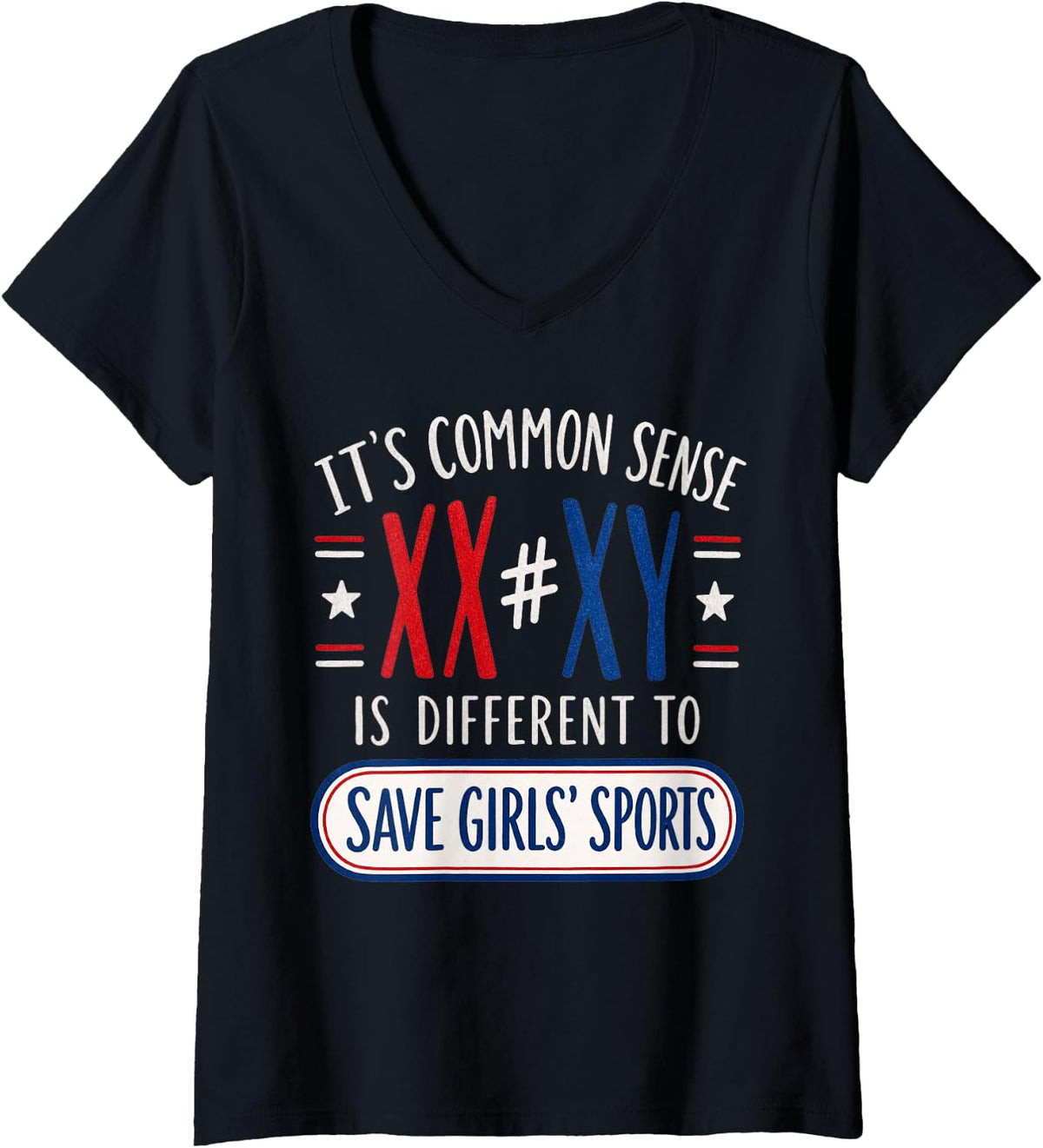 Women's XX Does Not Equal XY V-Neck T-Shirt - Black