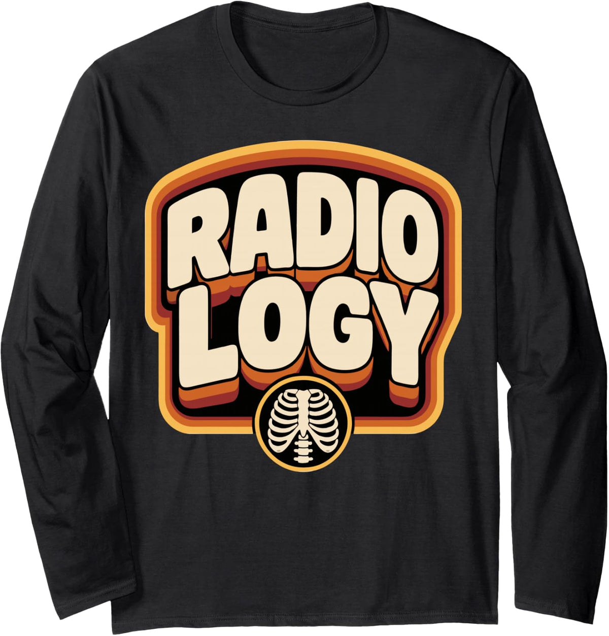 Retro Radiology Long Sleeve T-Shirt - Adult Unisex Black