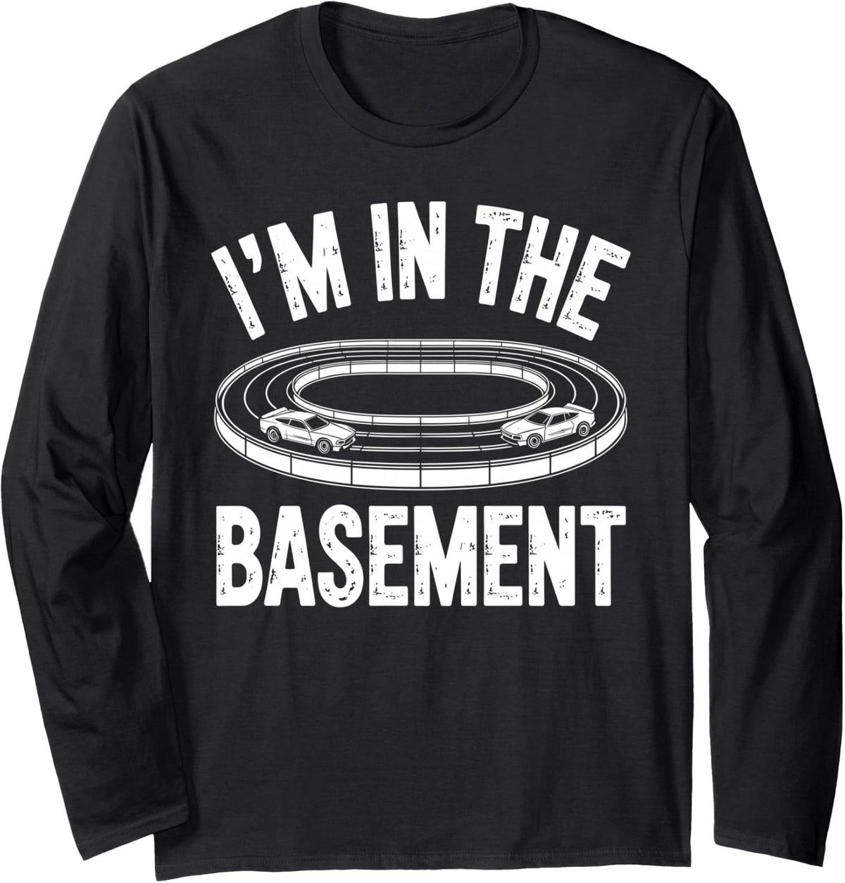 Slot Car Design for Men Women Kids Slot Car Racing Long Sleeve T-Shirt - Adult Unisex Black