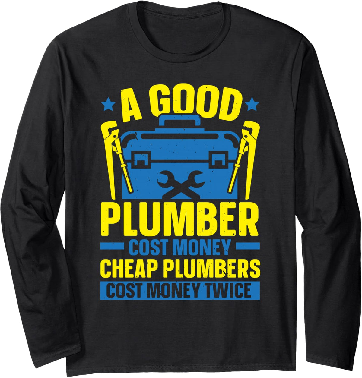 Funny Plumber Whisperer Plumbing Drain Surgeon Long Sleeve T-Shirt - Adult Unisex Black