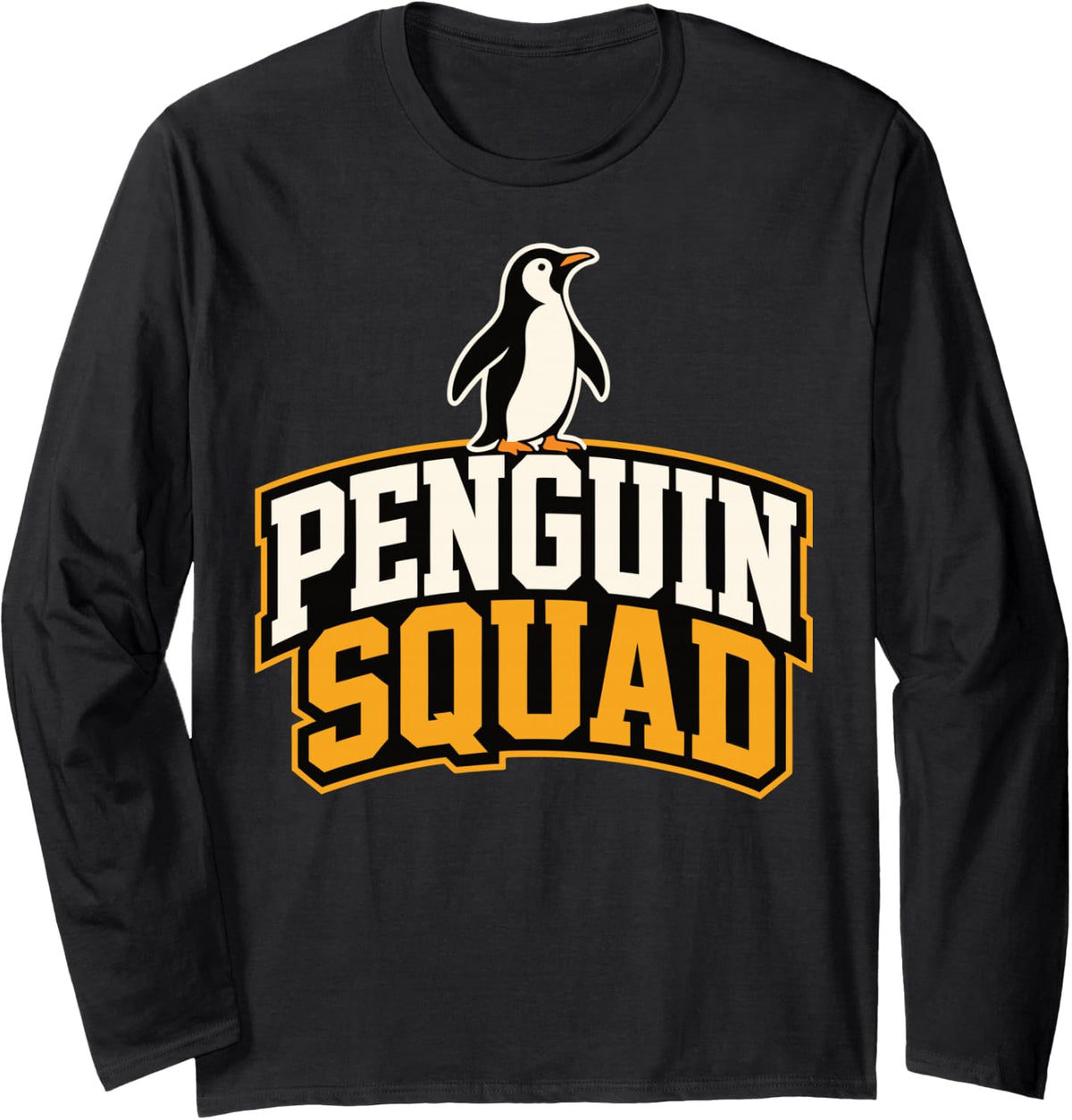 Vintage Penguin Lover Long Sleeve T-Shirt - Adult Unisex Black