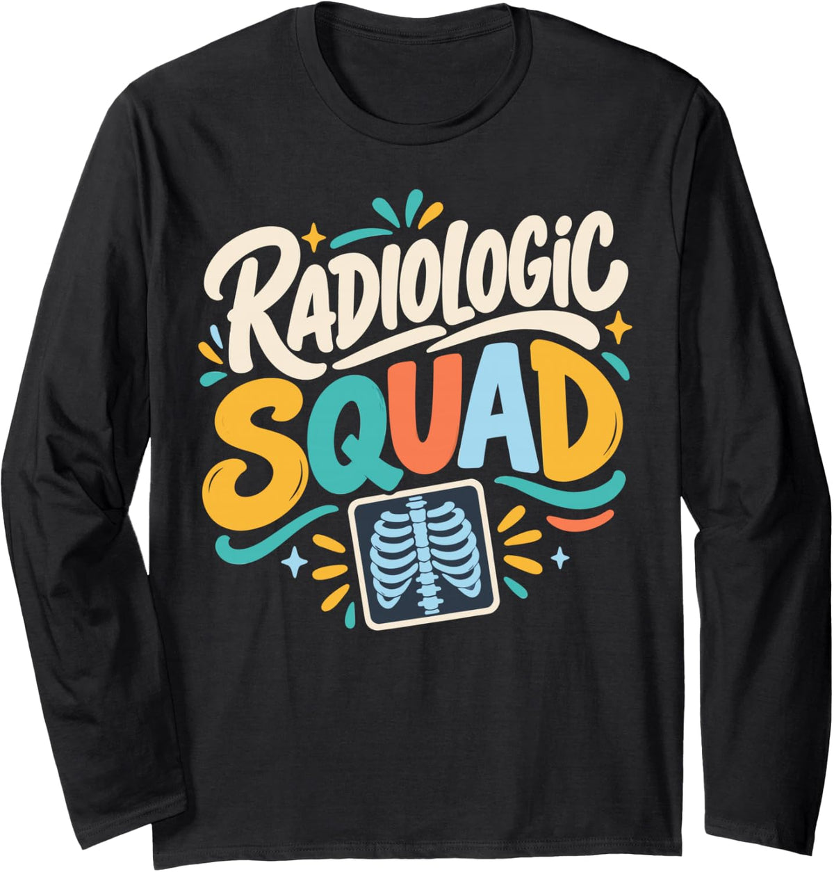 Radiologic Squad Team Crew Radiology Long Sleeve T-Shirt - Adult Unisex Black
