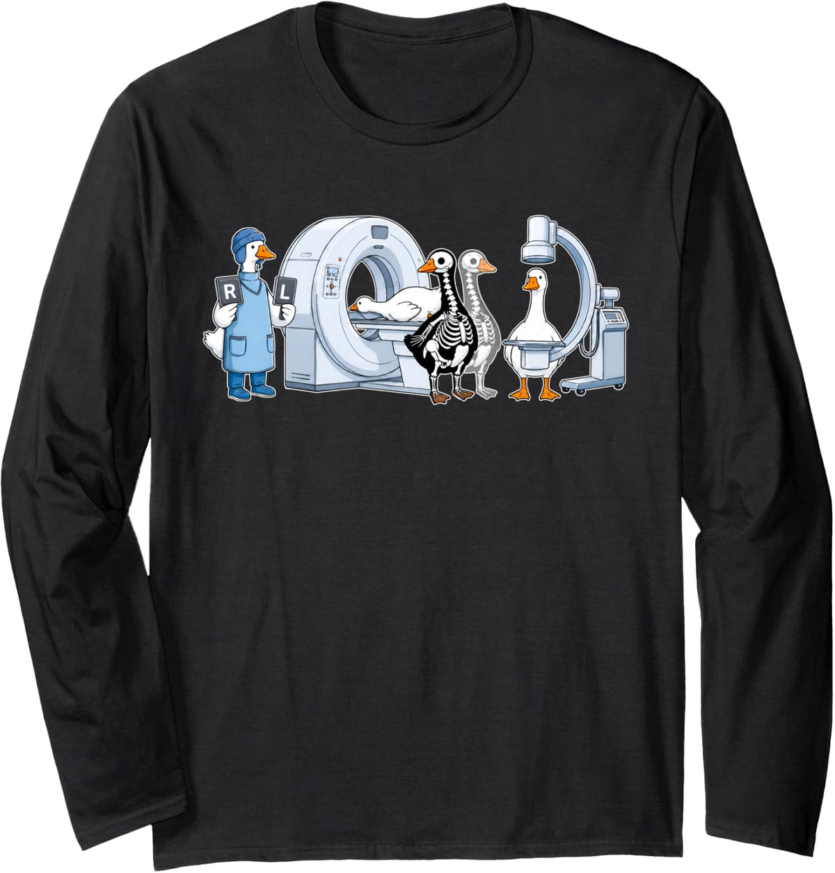 Radiologic Technologist Goose X-ray Tech MRI Halloween Day Long Sleeve T-Shirt - Adult Unisex Black