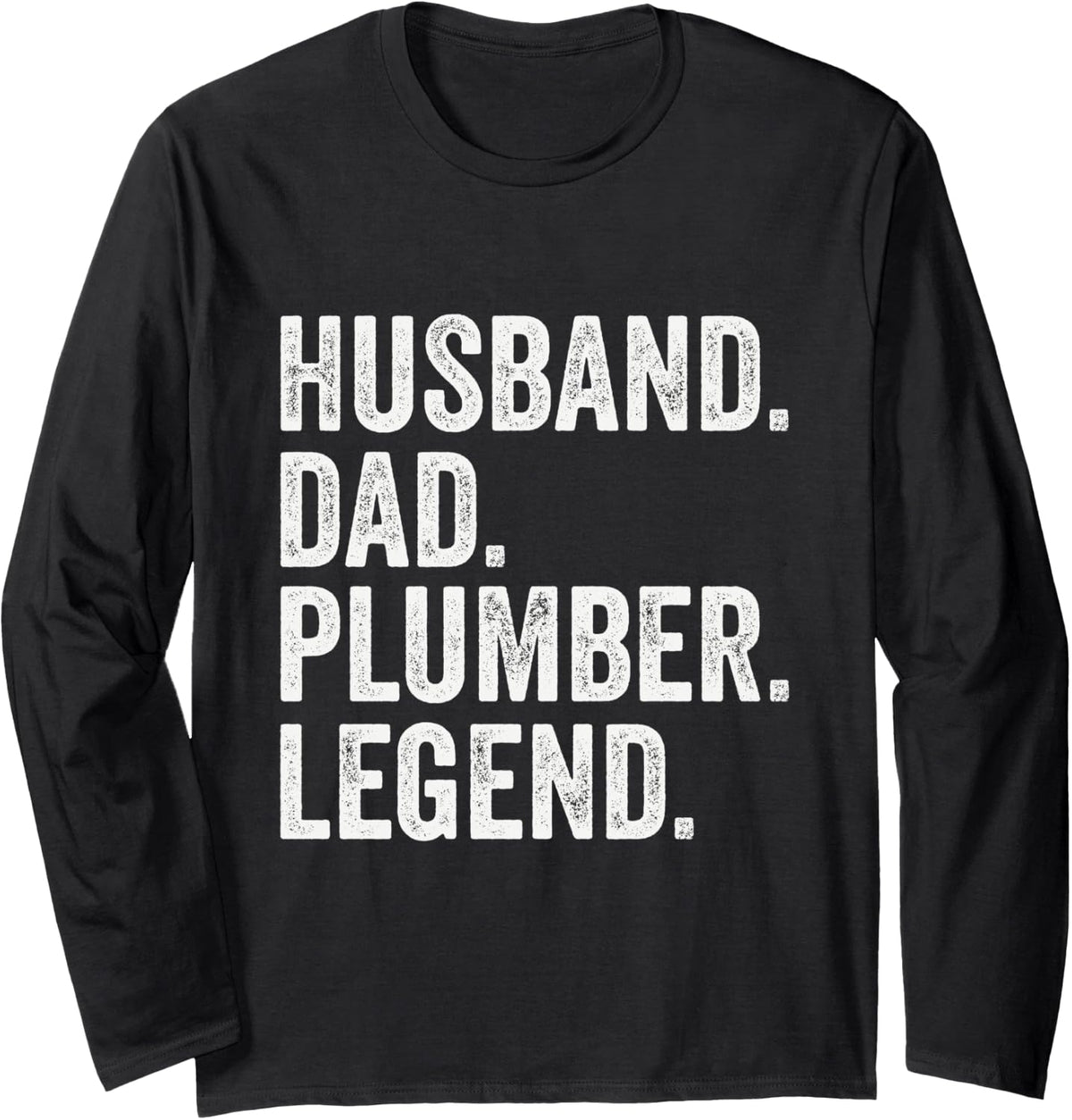 Husband Dad Plumber Legend Retro Vintage Long Sleeve T-Shirt - Adult Unisex Black