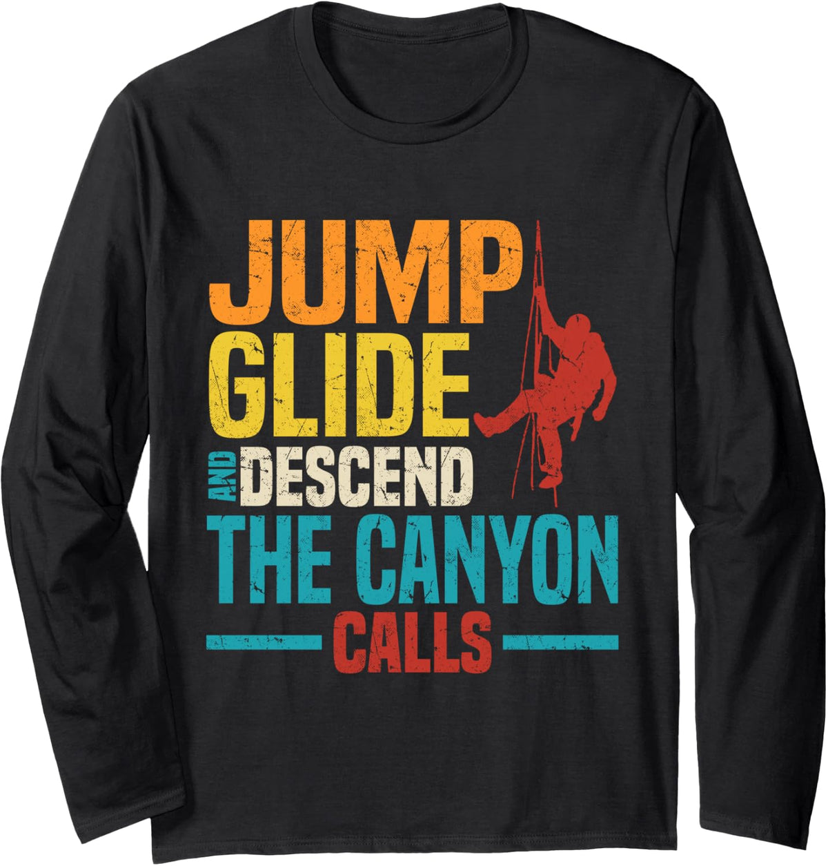 Canyoneering Canyoning Climbing Adventure Nature Canyon Long Sleeve T-Shirt - Adult Unisex Black