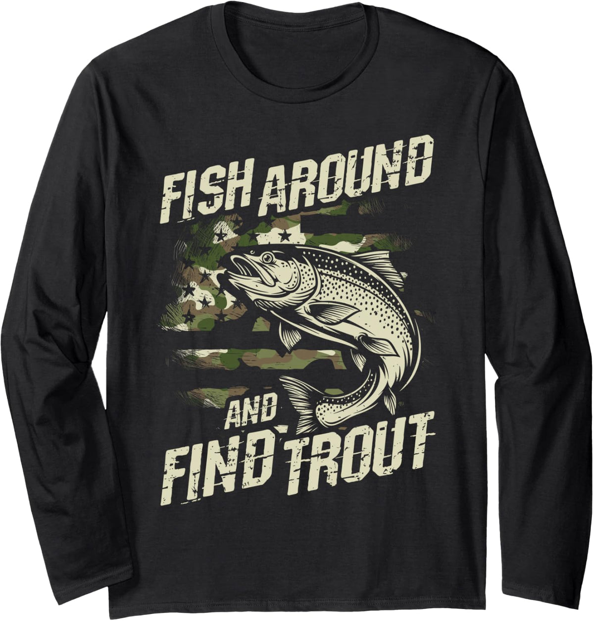 Anglers Long Sleeve T-Shirt - Adult Unisex Black