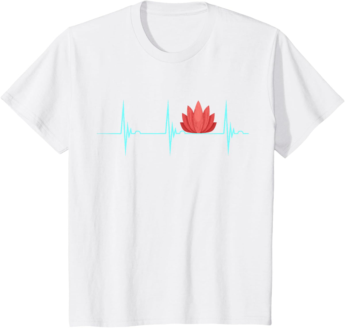 Massage Therapist Heartbeat EKG Pulse Namaste Flower Relax T-Shirt - White