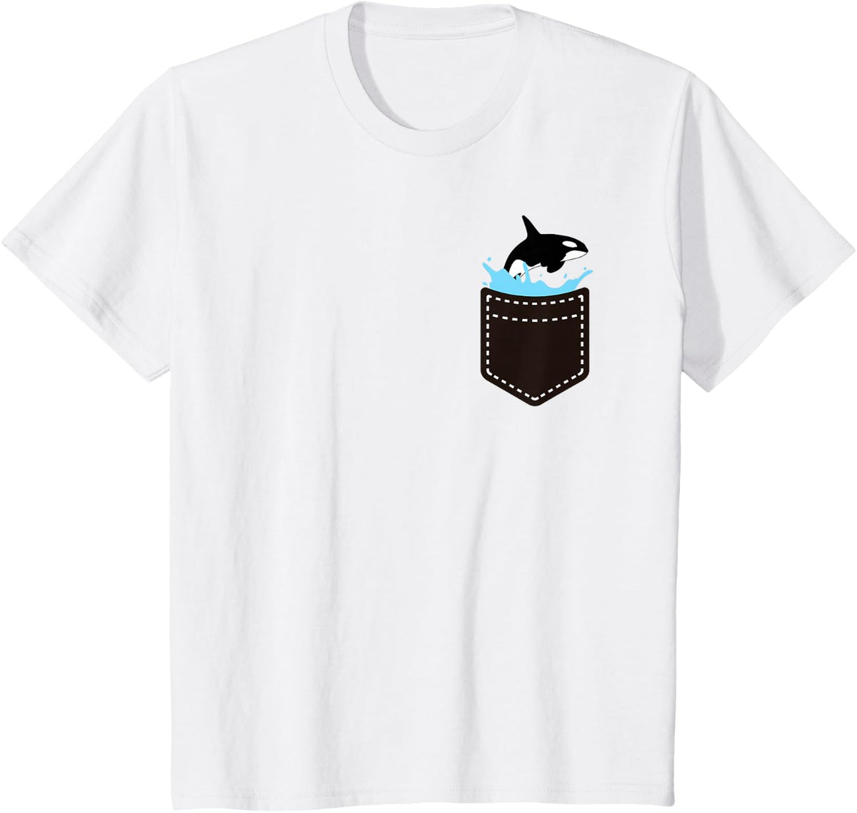 Orca Pocket - Funny Orca Whale Ocean Sea Orcas T-Shirt - White