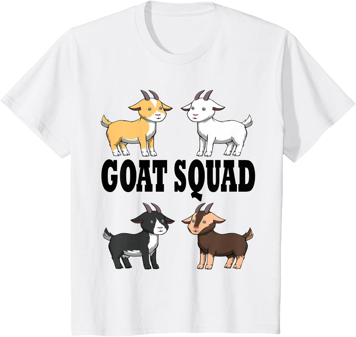 Smiling Goats Ironic Farm Animals T-Shirt - White