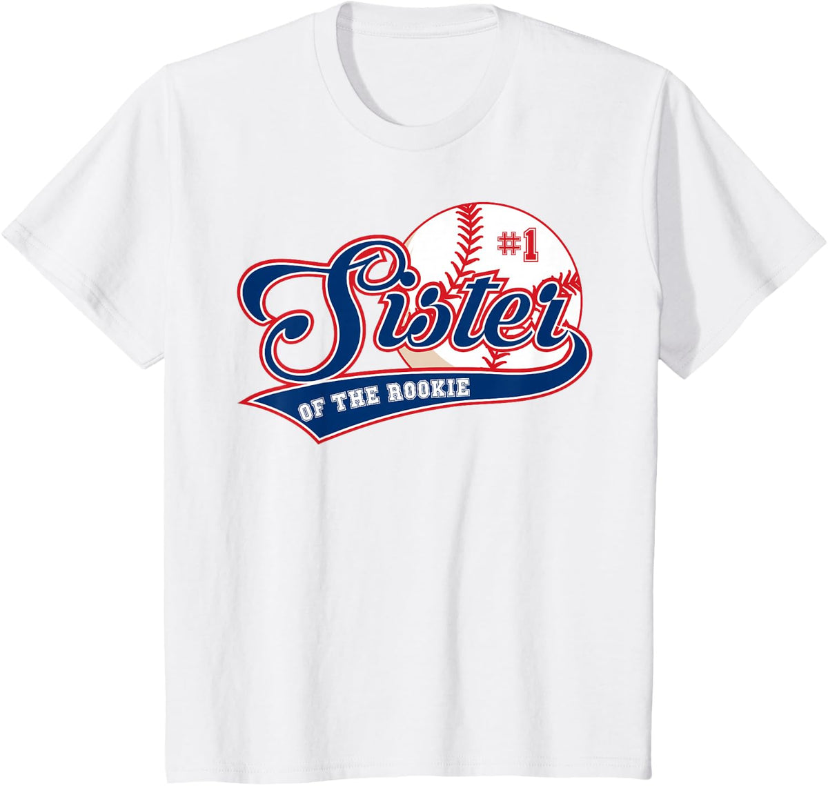Sister of Rookie 1st Birthday Baseball Theme Matching Party T-Shirt - White