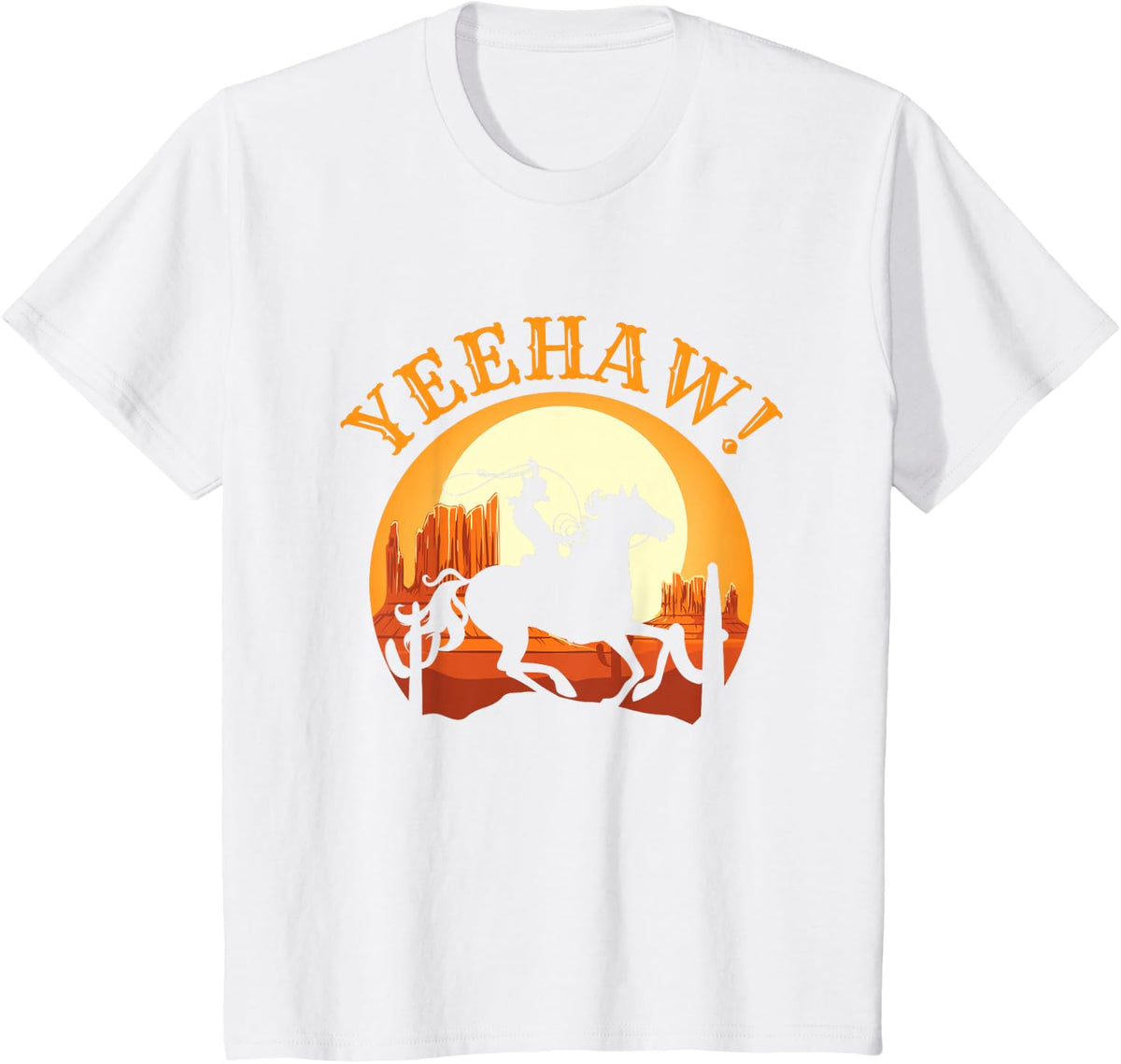 Howdy Cowboy Rodeo Riding Lover Saying Yeehaw! Gift T-Shirt - White