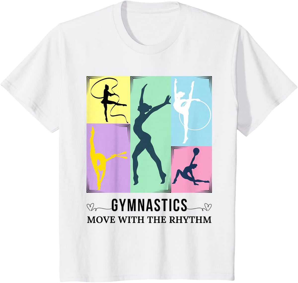 Rhythmic Gymnastics Athletes Move with Rhythm Dance Sport T-Shirt - White