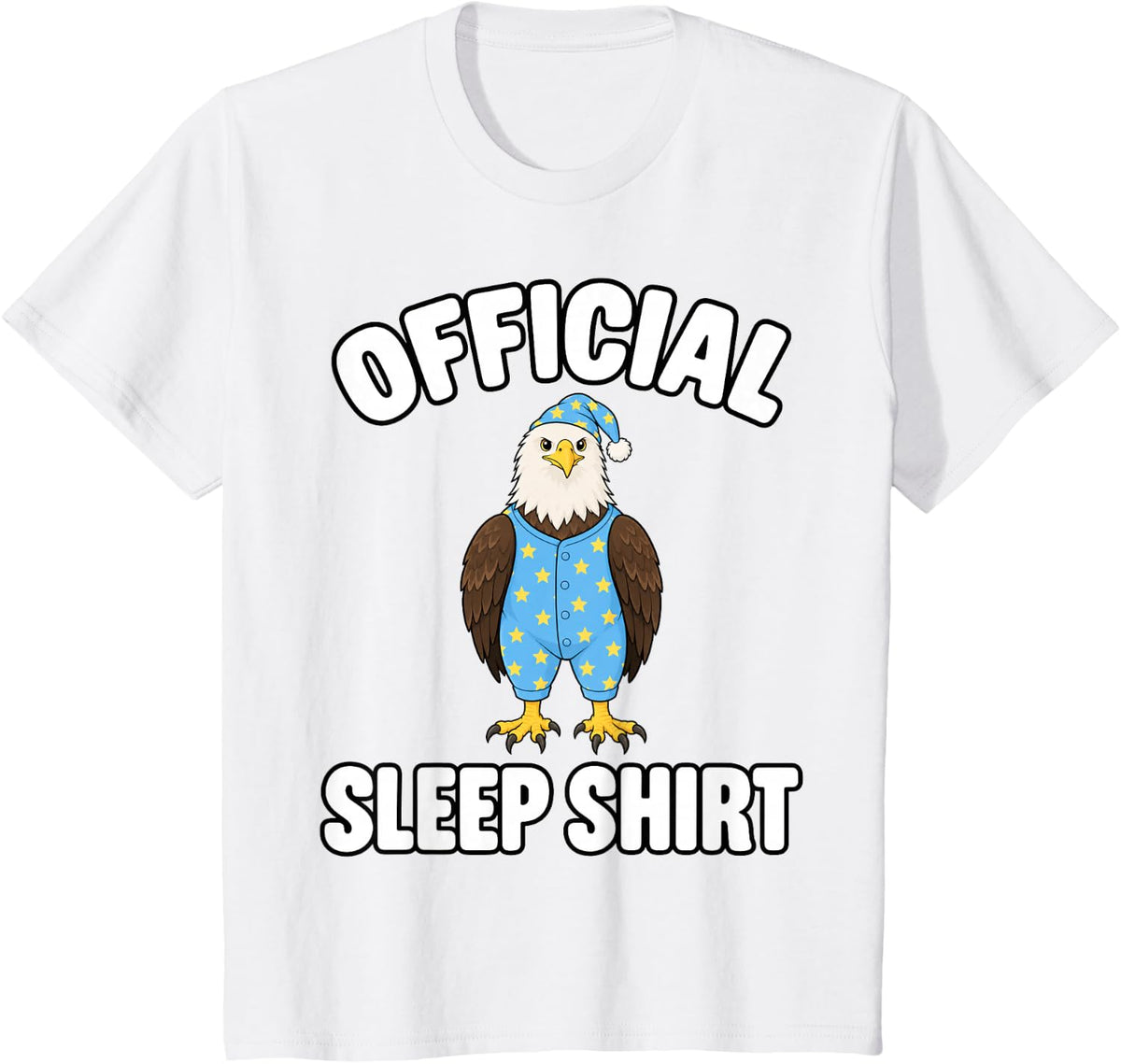 Bald Eagle Sleeping in Pajamas Official Sleepshirt Cute Bird T-Shirt - White
