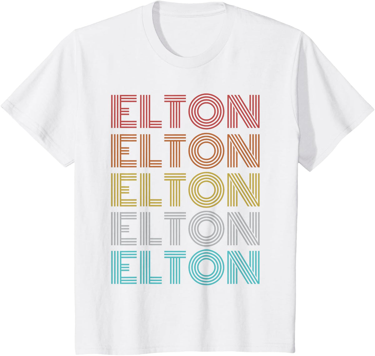 Elton Shirt Vintage Retro Apparel Retro Vintage Elton T-Shirt, Black - White