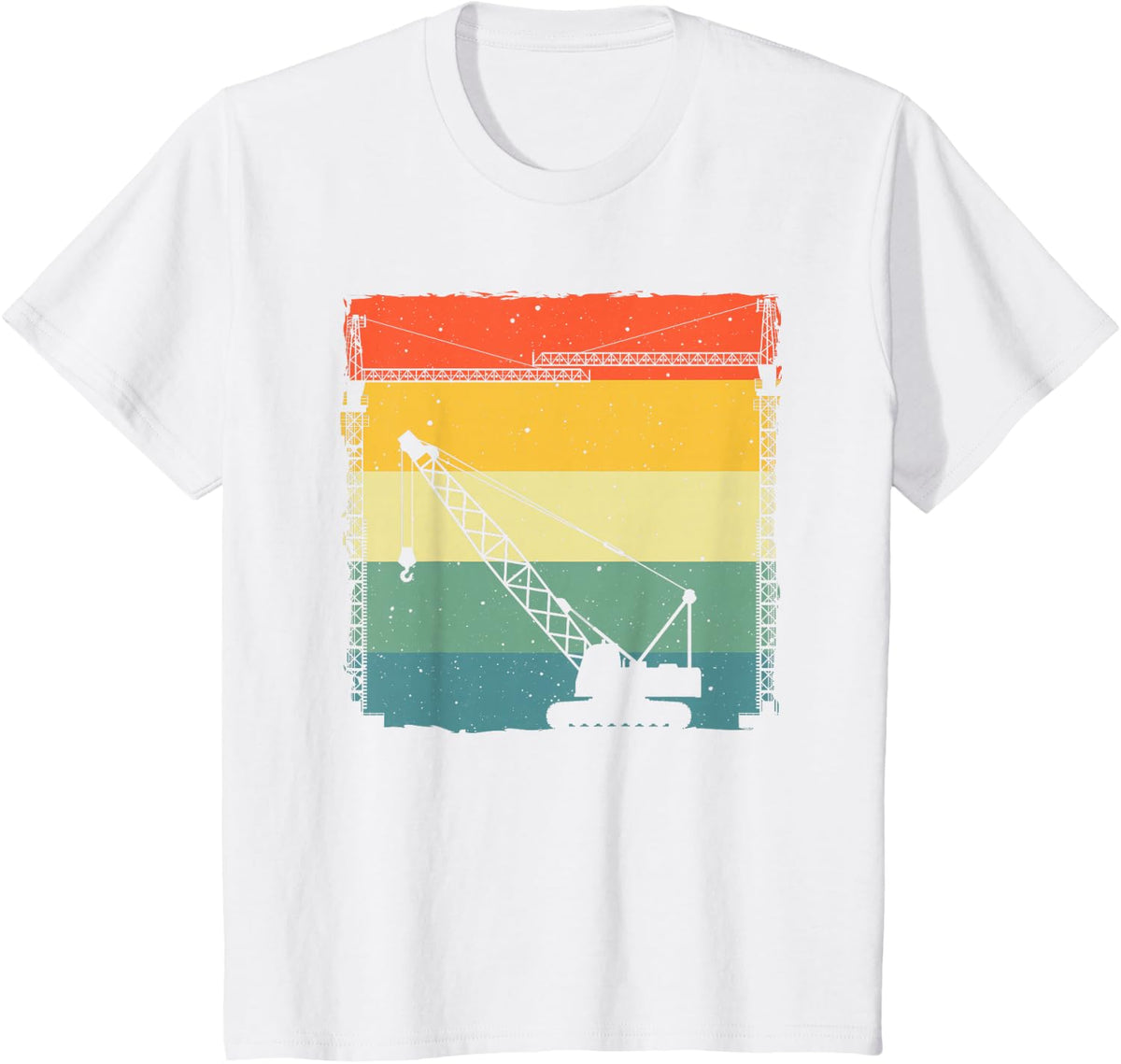 Vintage Crane Operator Design For Men Women Heavy Equipment T-Shirt - White