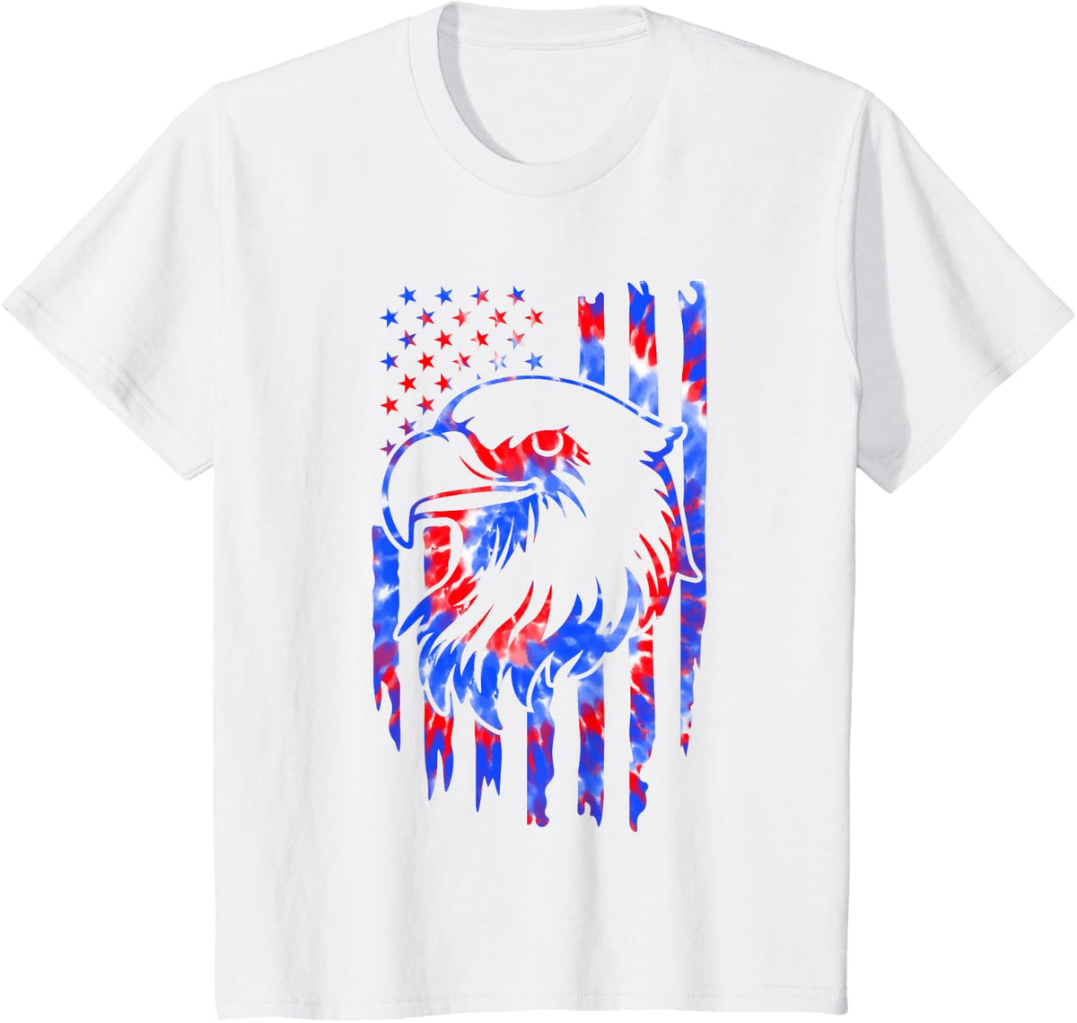 Red White Blue Tie Dye American Flag Vintage 4th Of July T-Shirt - White