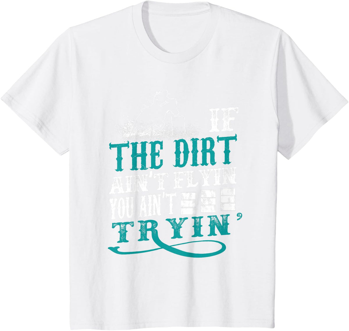 Funny Barrel Racer Outfit For Girls & Women Turquoise Equestrian Archery T-Shirt Small Classic Fit Crew Neck Lace