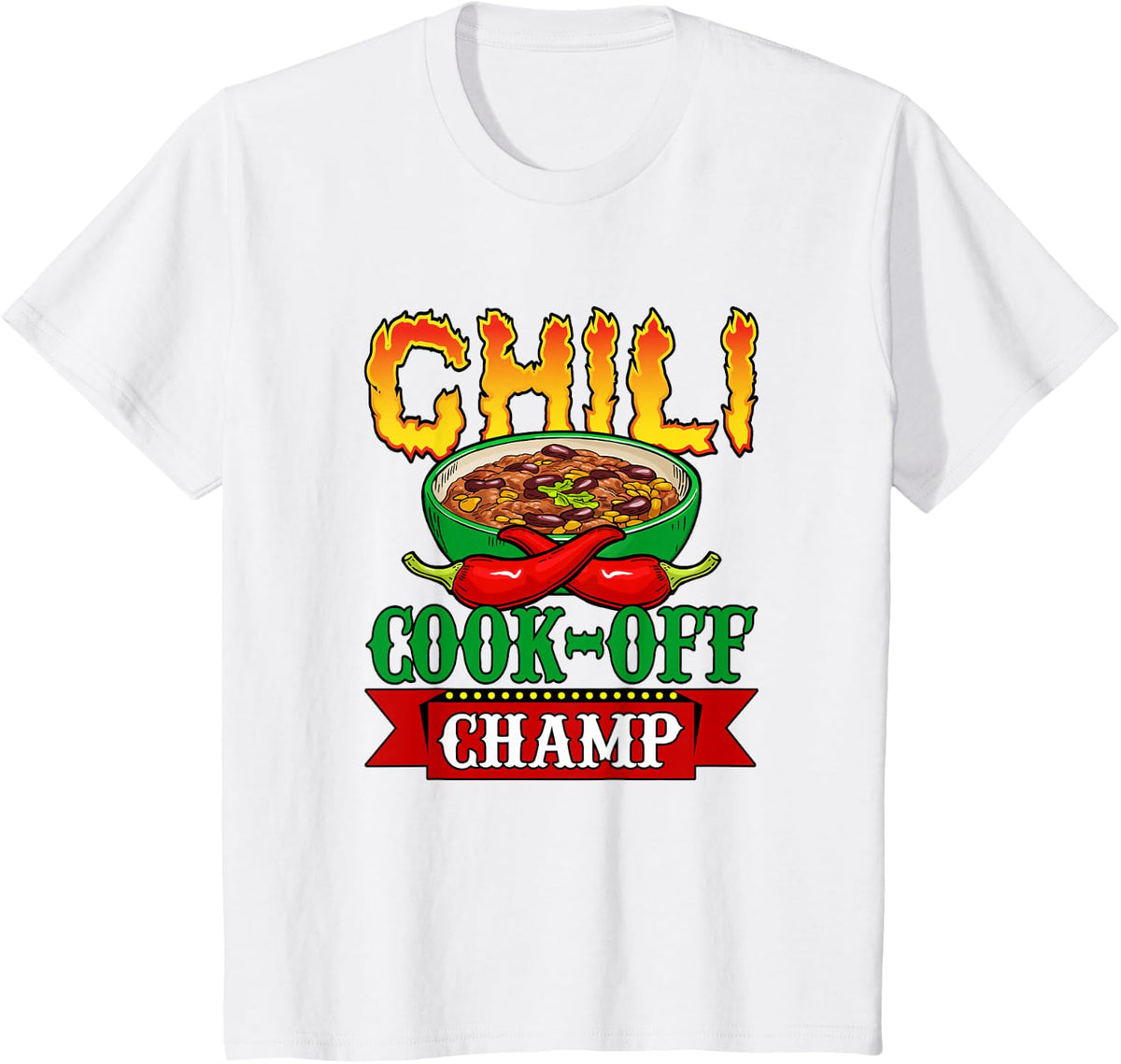 Chili Cook Off Champ Cookoff Competition Contest Winner T-Shirt - White
