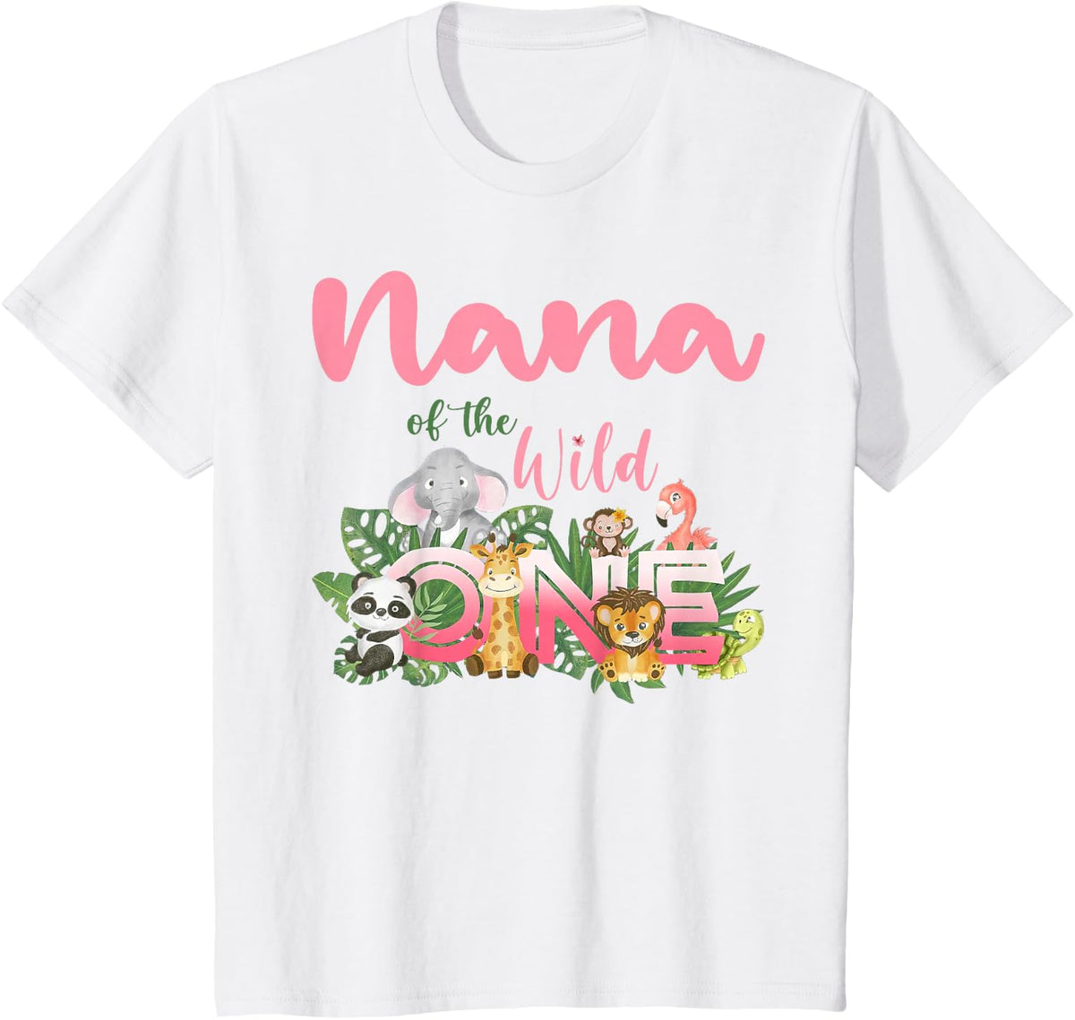 Nana Of The Wild One Birthday 1st Safari Jungle Family T-Shirt - White