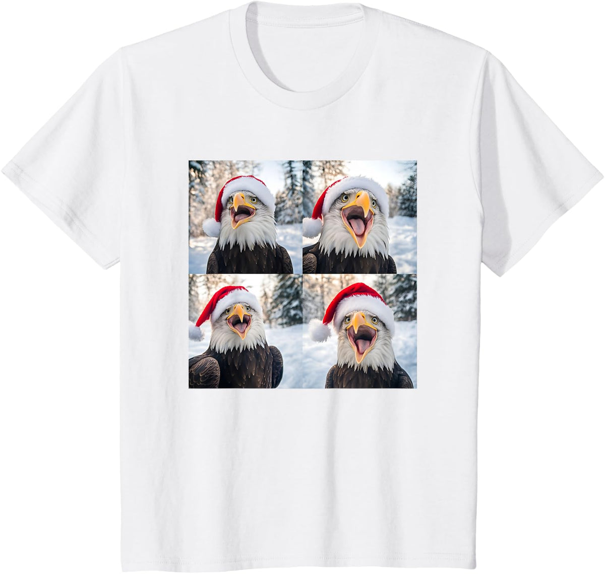 Patriotic American Bald Eagle Christmas T-Shirt - White