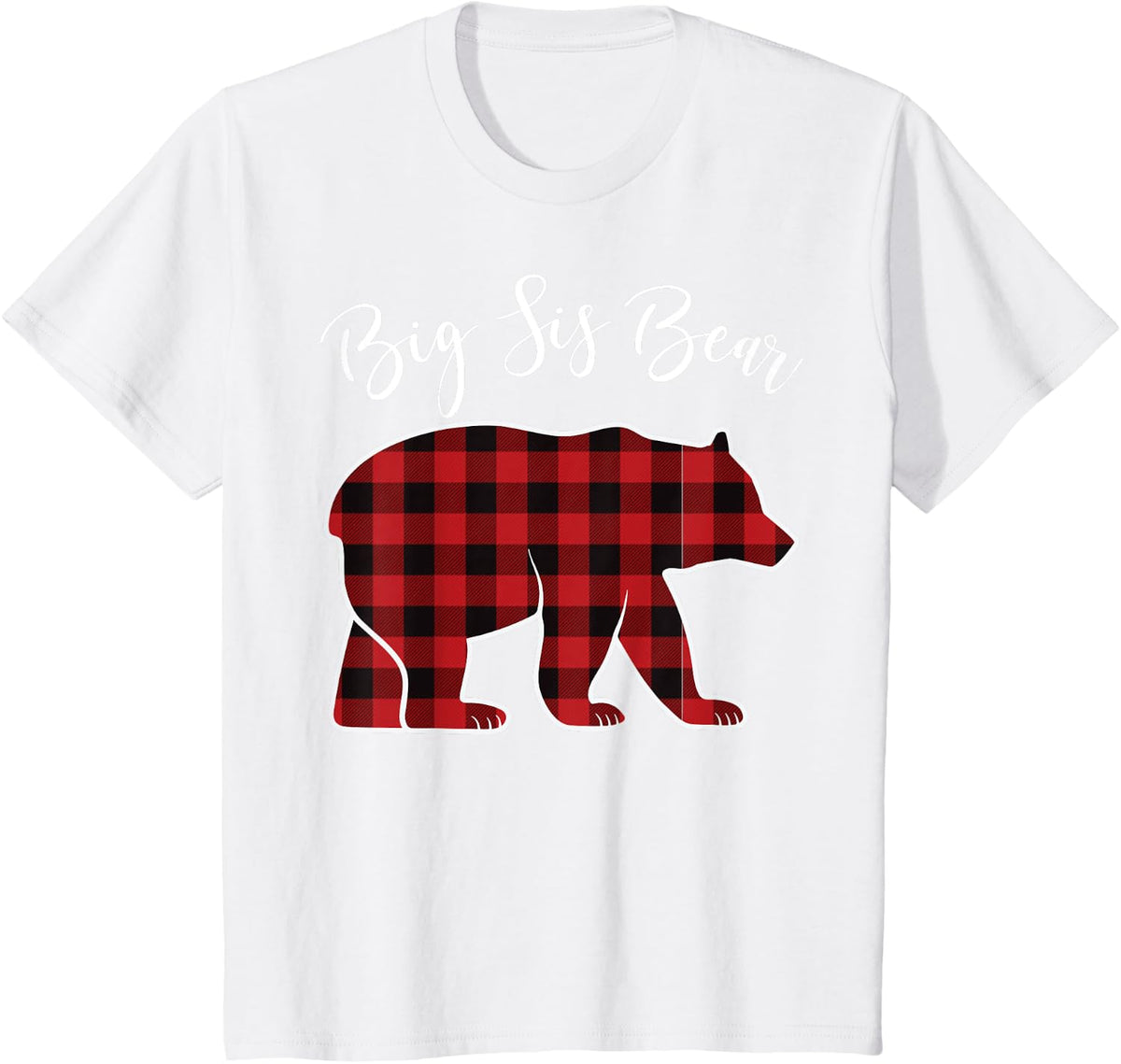 Sister Bear Pajama Red Buffalo Xmas Funny Family Christmas T-Shirt - White