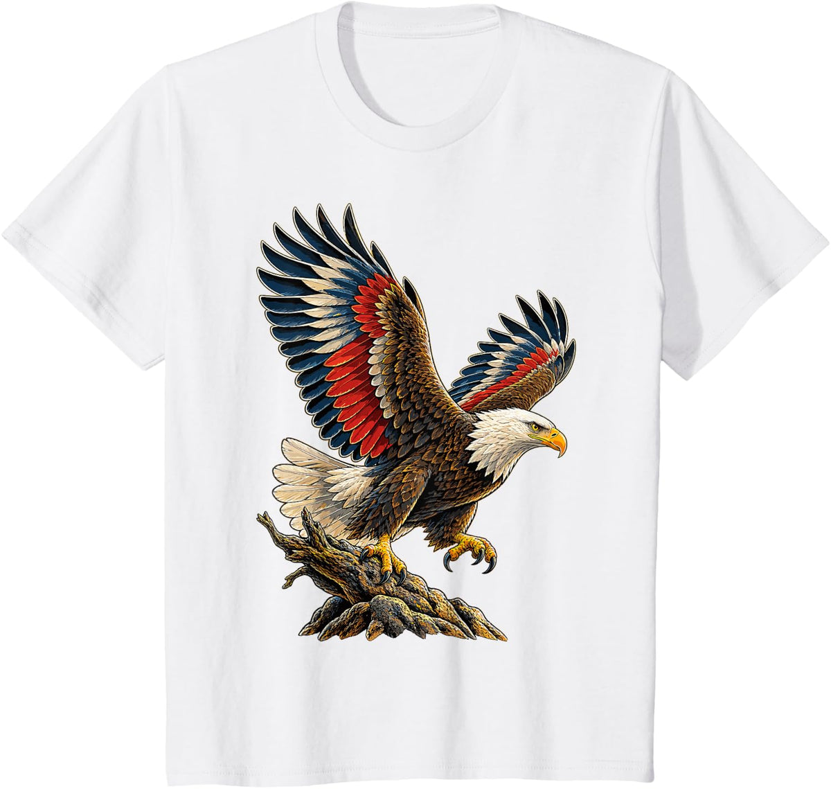 Majestic Bald Eagle in Flight T-Shirt - White