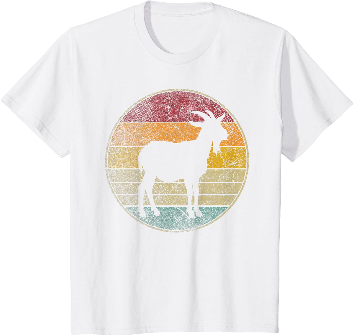 Goat - Vintage Distressed Retro Silhouette 60s 70s 80s 90s T-Shirt - White