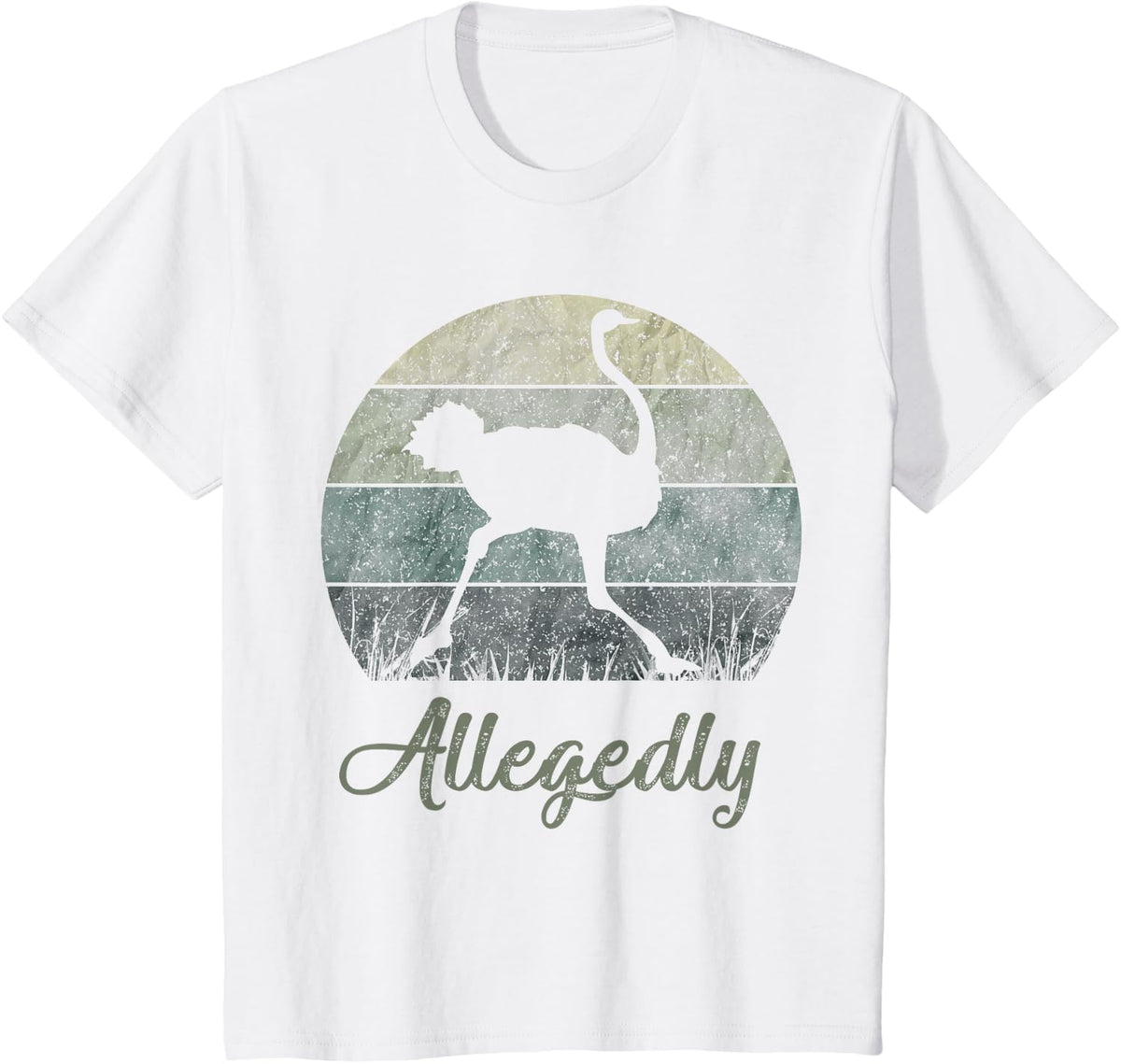 Vintage Allegedly Ostrich T-Shirt OSTRICHES Flightless Bird T-Shirt - White