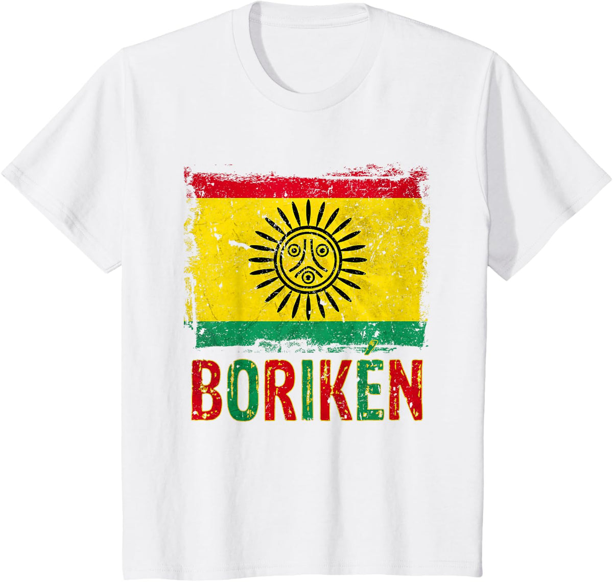 Taino Nation Flag Boriken Borinquen Native American Arawak T-Shirt - White