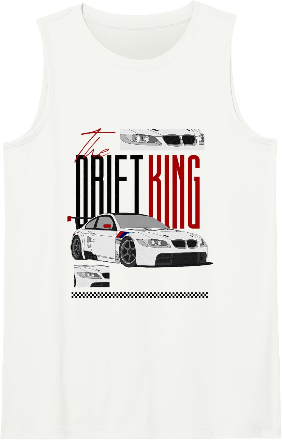 Exotic Car Supercharge Turbo Sports Cars Sleeveless Tank Top - White