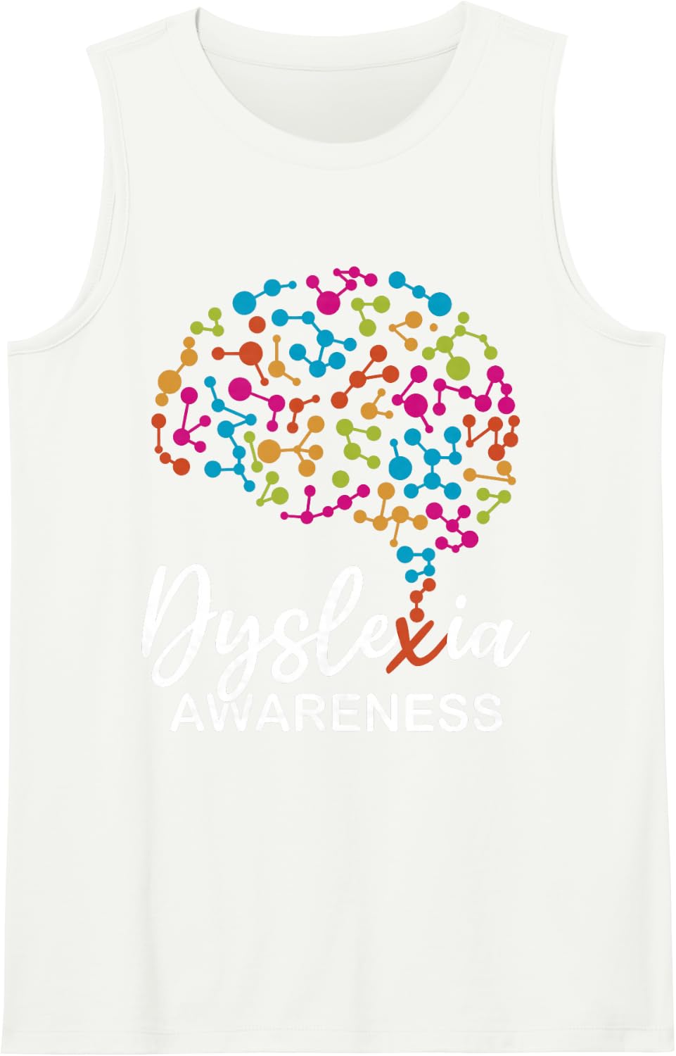 Dyslexic Dyslexia Awareness Brain Support Dyslexia Warrior Tank Top - White