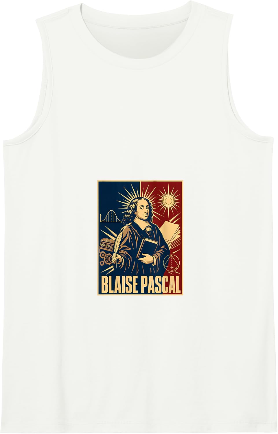 Blaise Pascal Mathematics Philosophy Science Tank Top - White