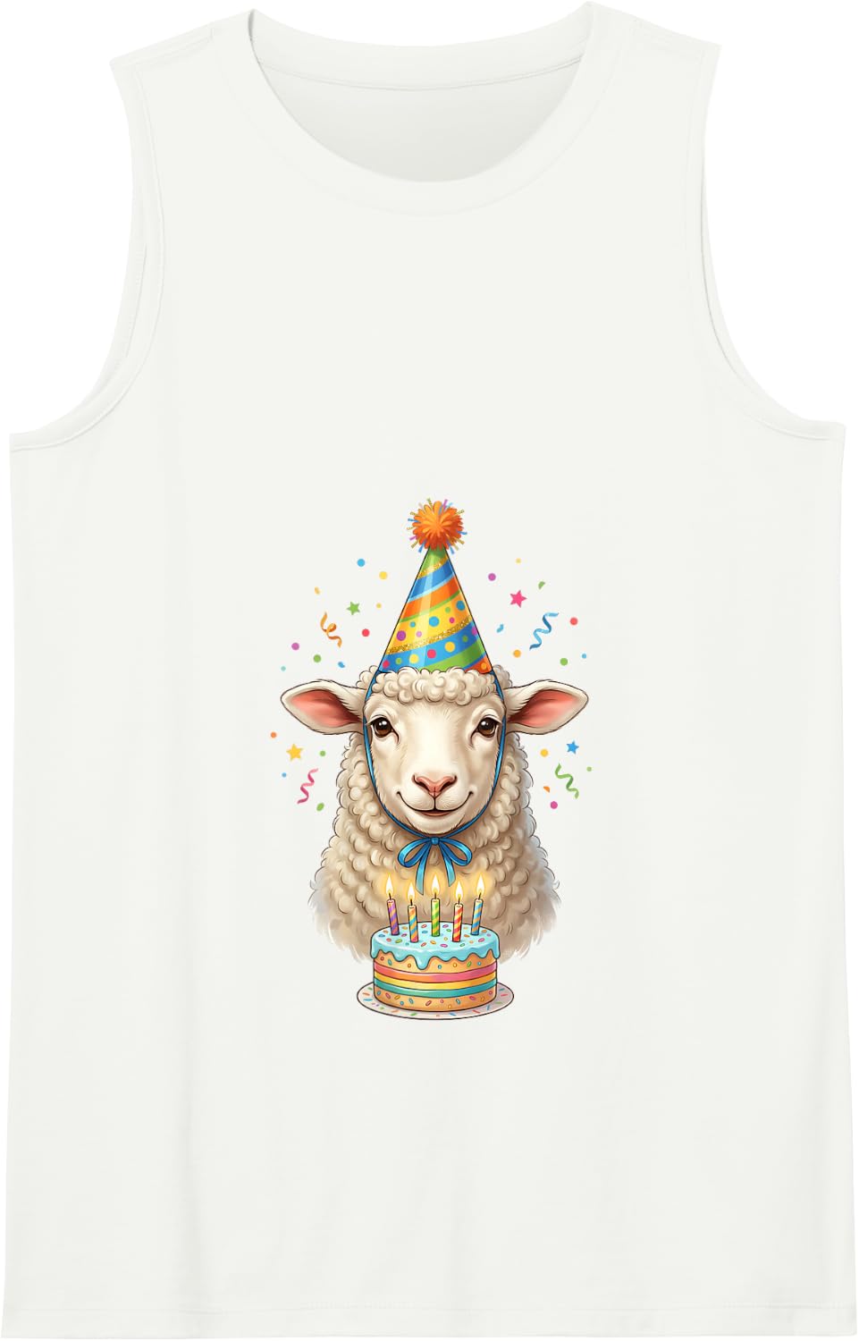 Sheep Birthday Tank Top - White