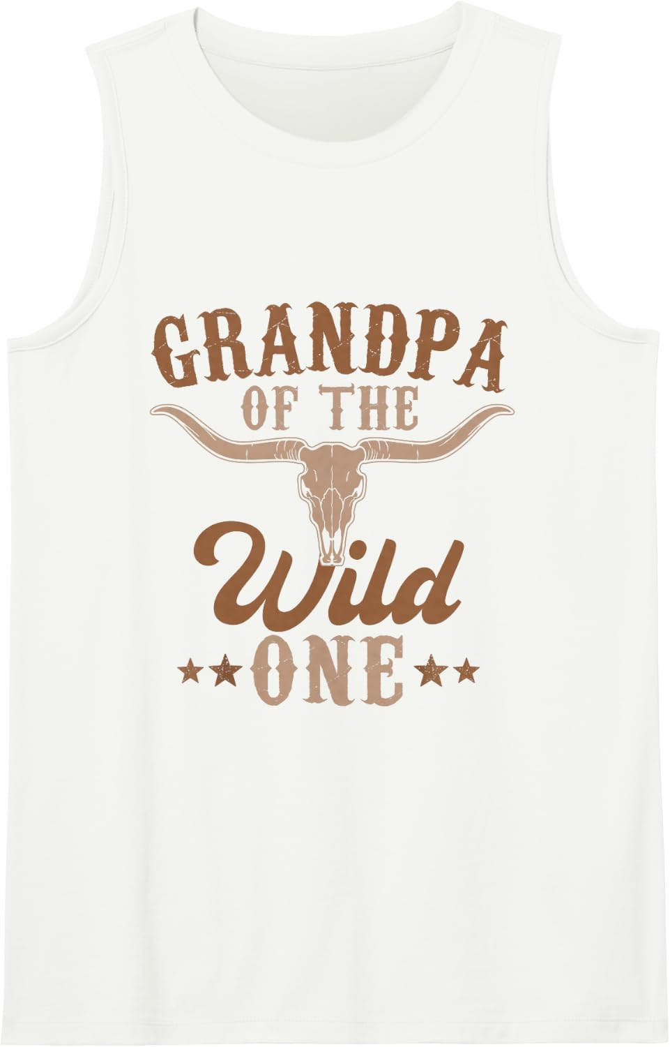 Grandpa of The Wild One Cowboy Western Rodeo Party Matching Sleeveless Tank Top - White