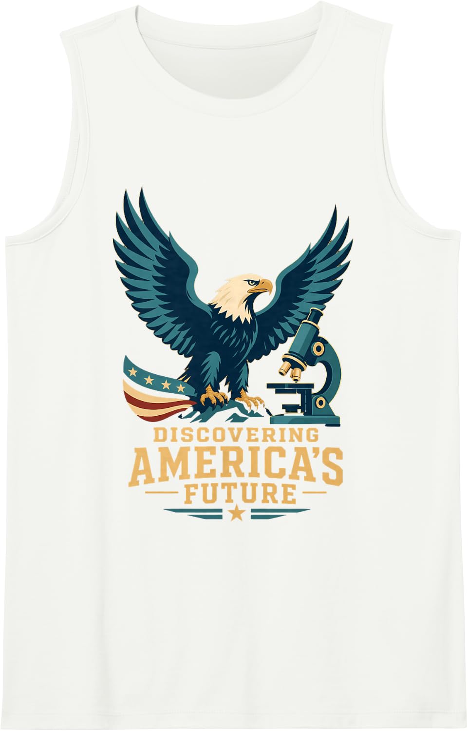 Bald Eagle Microscope Discovering America Future Tank Top - White