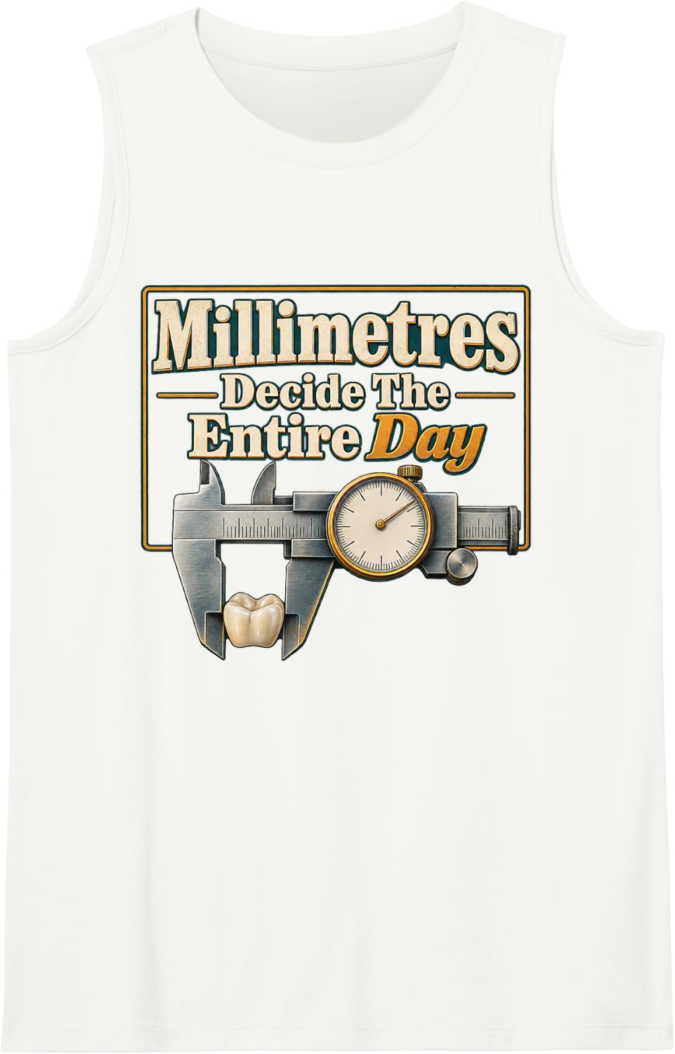 Millimetres Decide The Entire Day Dental Lab Tech Sleeveless Tank Top - White