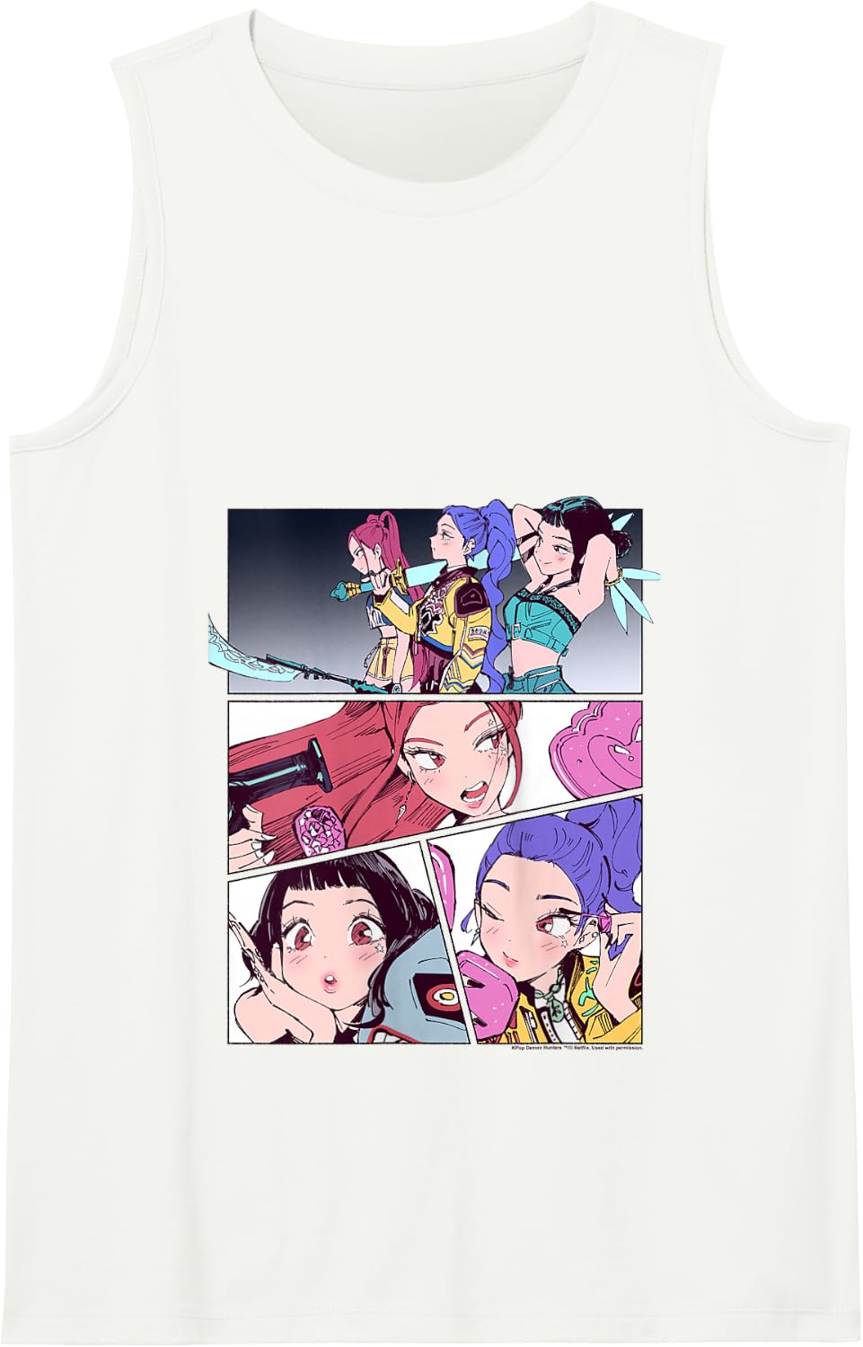 Kpop Demon Hunters Huntrix Manhwa Panels Poster Tank Top - White