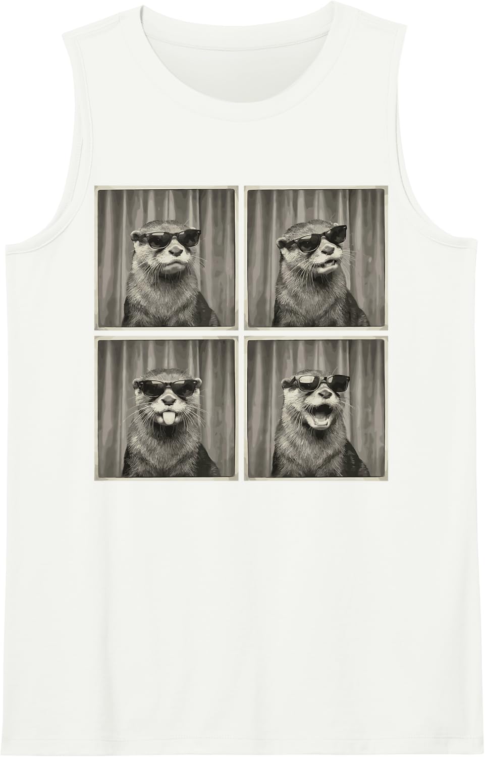 Funny Photo Booth Otters Tee Otter Sea Wildlife Zoo Meme Tank Top - White