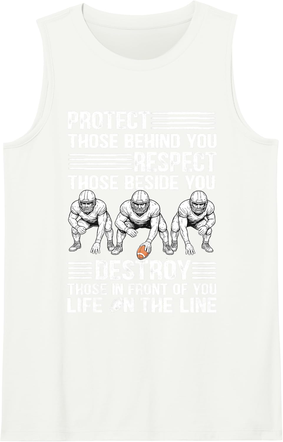 Vintage Lineman Because Quarterbacks Need Heroes Football Tank Top - White