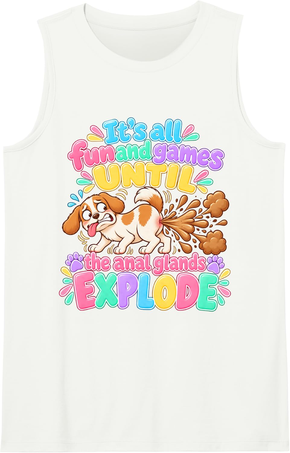 Funny Quote Sleeveless Tank Top - White