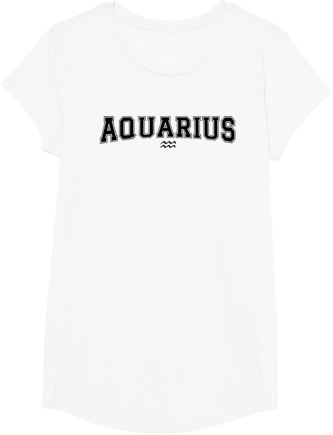 Aquarius Zodiac Sign - Astrology Horoscope Water Bearer T-Shirt - Girls White
