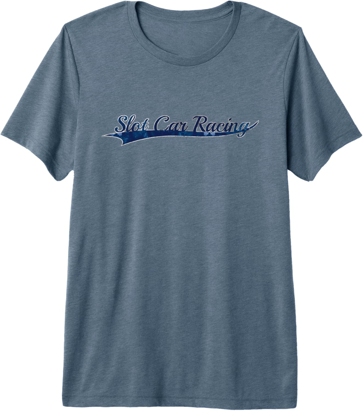 Slot Car Racing Toy Cars Hobby Vintage Varsity Throwback Premium Tri-Blend T-Shirt - Slate Grey