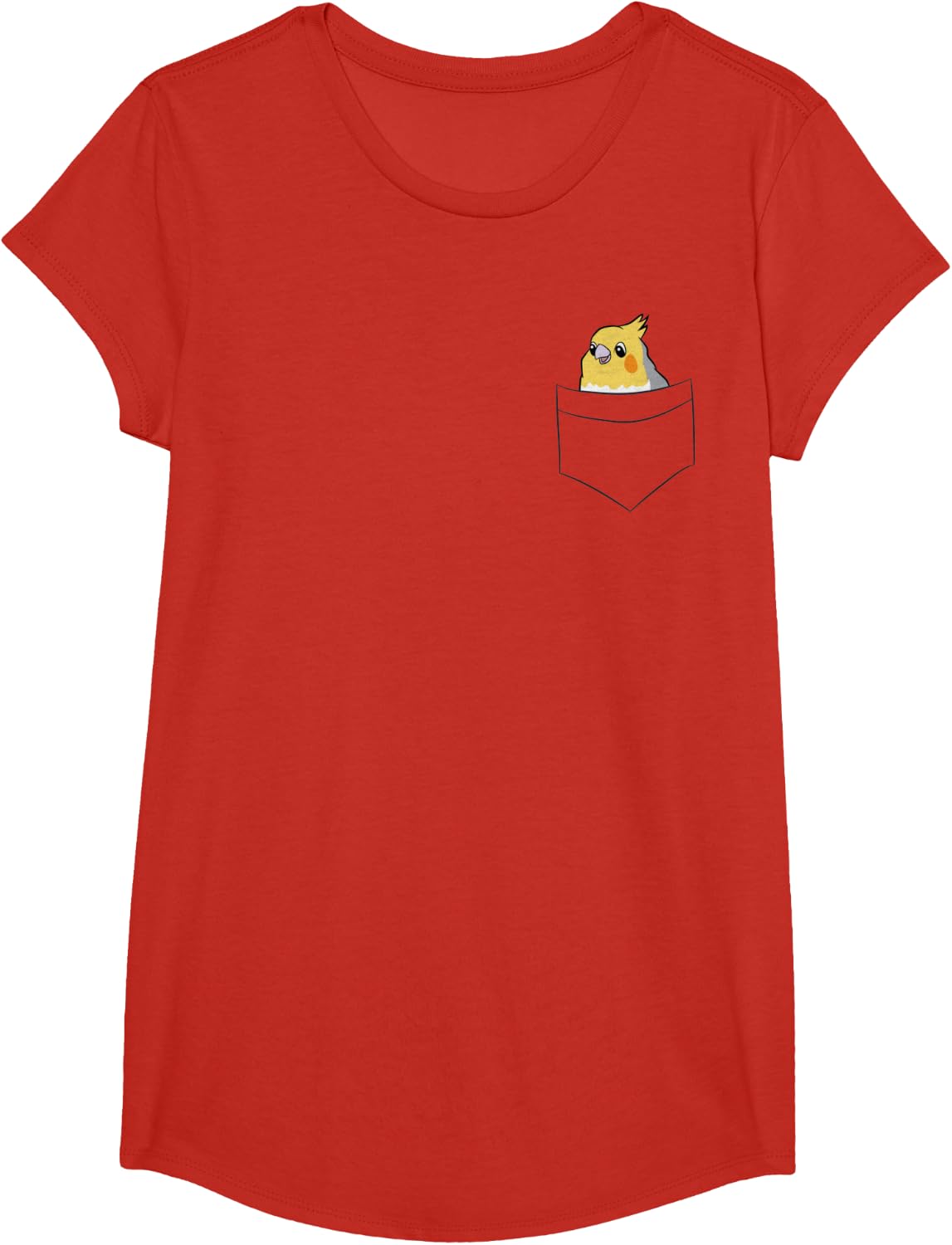 Cute Cockatiel In The Pocket Ashenfallow Cockatiel T-Shirt - Girls Red