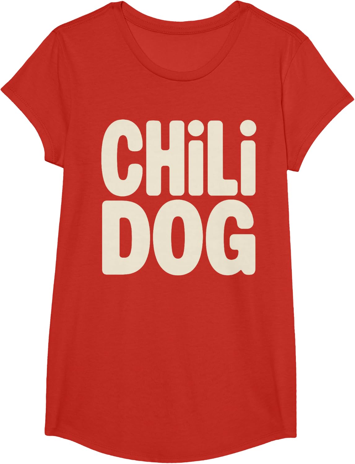 Chili Dog Art for Men Women Kids Chili Cheese Hot Dog T-Shirt - Girls Red