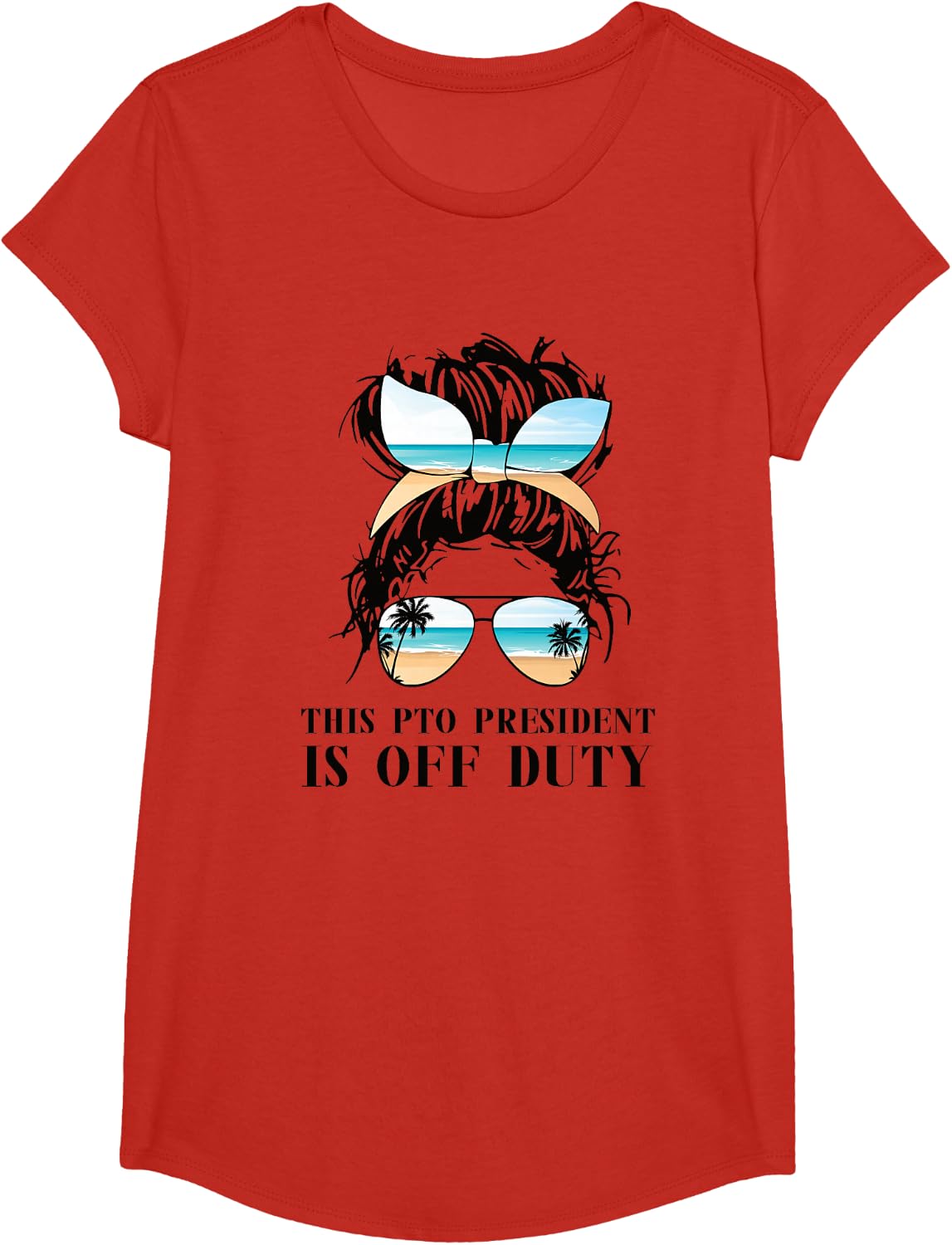 PTO President Is Off Duty T-Shirt - Girls Red